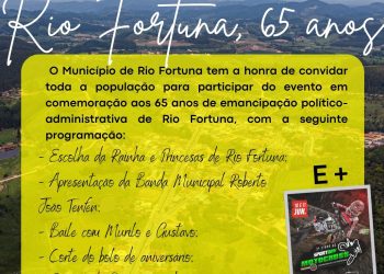 Município de Rio Fortuna lança programação de aniversário