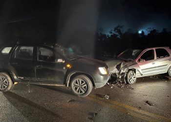 Colisão frontal deixa dois feridos na SC-390 em Orleans