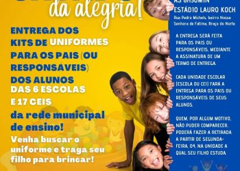 Uniformes da rede municipal de BN serão entregues no sábado, 02