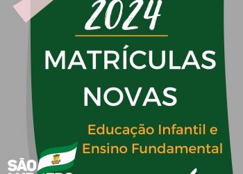 Novas matrículas na Rede Municipal de Ensino de São Ludgero entre os dias 20 e 24 de novembro   
