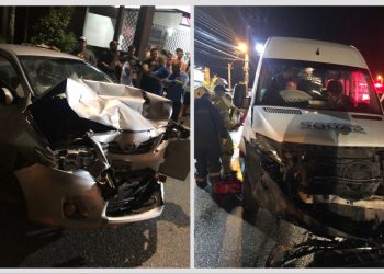 Veículo de secretaria da Saúde que transportava pacientes se envolve em acidente na SC-390