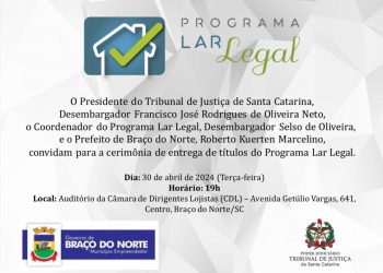 Município de Braço do Norte e TJSC entregam 35 títulos de propriedades nesta terça