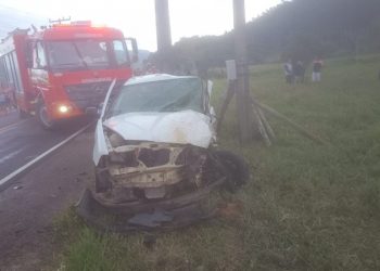 Imaruí: duas pessoas ficam feridas em acidente com três carros