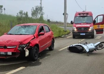 Orleans: motociclista fica gravemente ferido após acidente