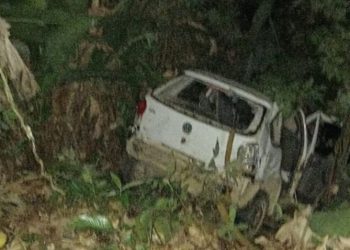 Carro cai de ribanceira em São Martinho