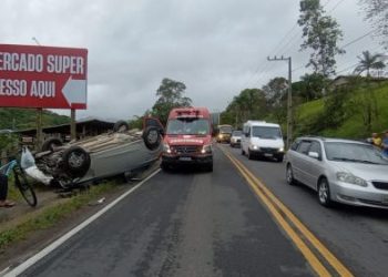 Motociclista fica ferido em acidente na SC-390