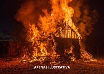 Gravatal: chalé é destruído por possível incêndio doloso no Sertão dos Medeiros